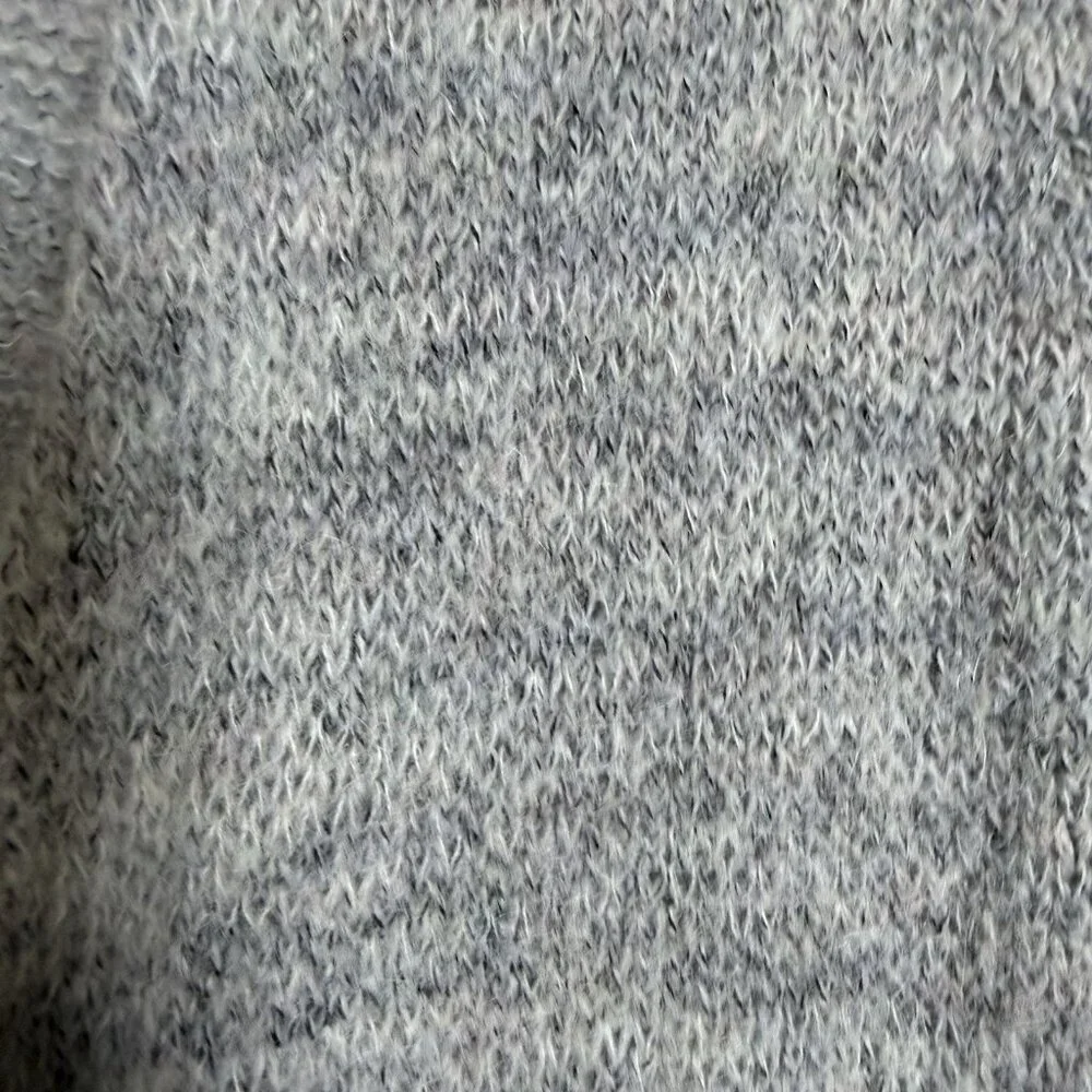 Free People Size Small Long Slouch Oversize Gray Marl Cardigan Sweater Pockets